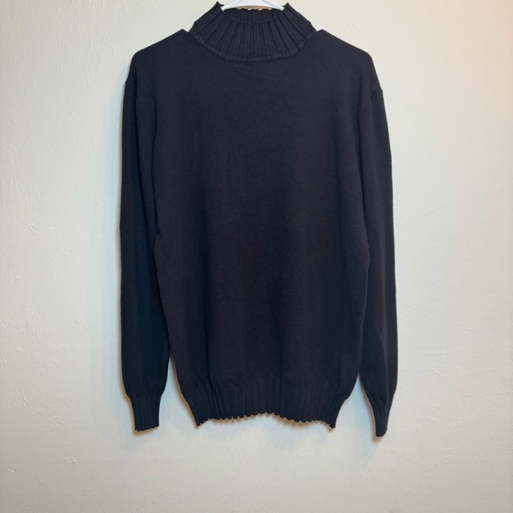 Zara Women’s Black Ribbed Knit Mock Neck Sweater Pullover Long Sleeve Size XL - Picture 1 of 6